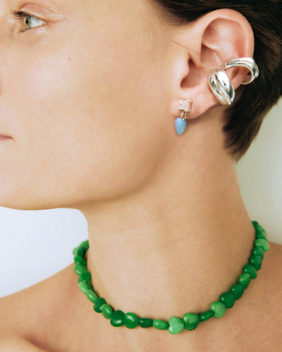 La Fenêtre du Cœur - Collier Perle Cœur Vert et Vermeil Recyclé