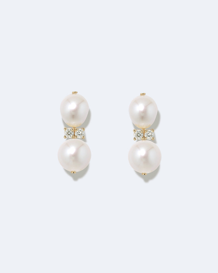 P236 - Boucles d'oreilles en Vermeil Or Recyclé Perle et Zircone