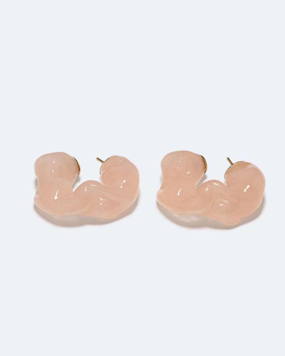 Ruffle - Rose Quartz Bio Resin and Recycled Gold Vermeil Earrings