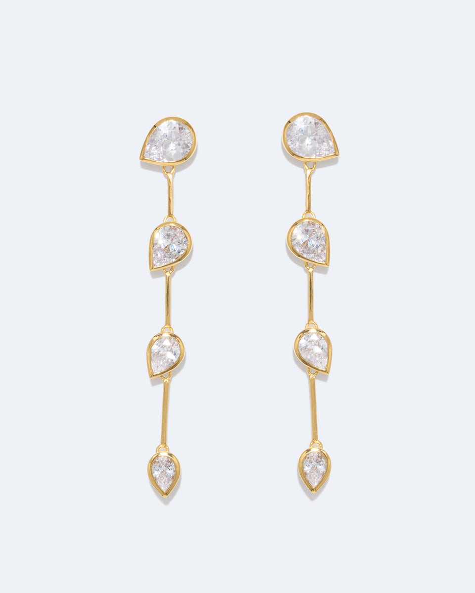Against The Current - Zirconia and Recycled Gold Vermeil Earrings