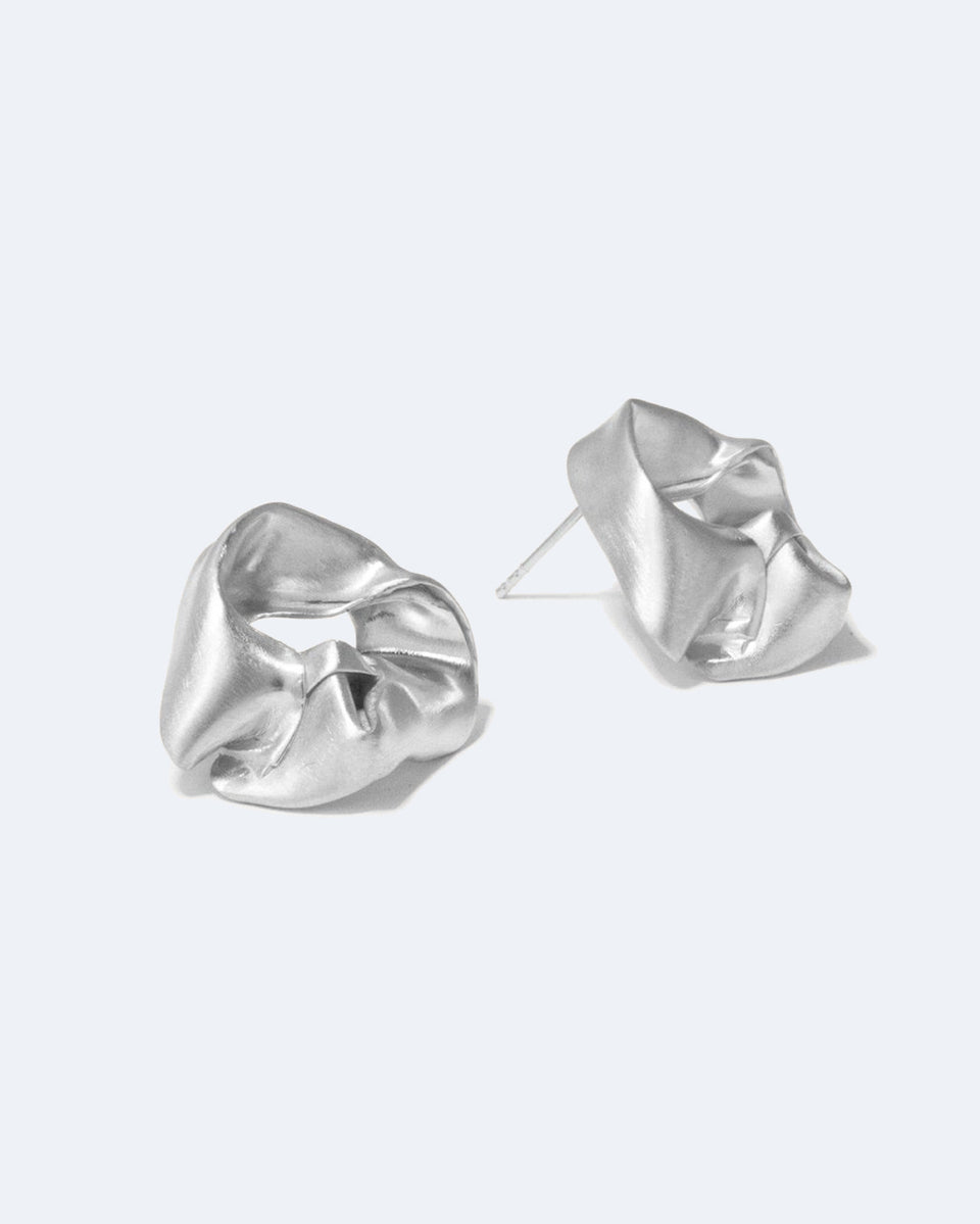 "Notsobig" Scrunch - Recycled Silver Earrings