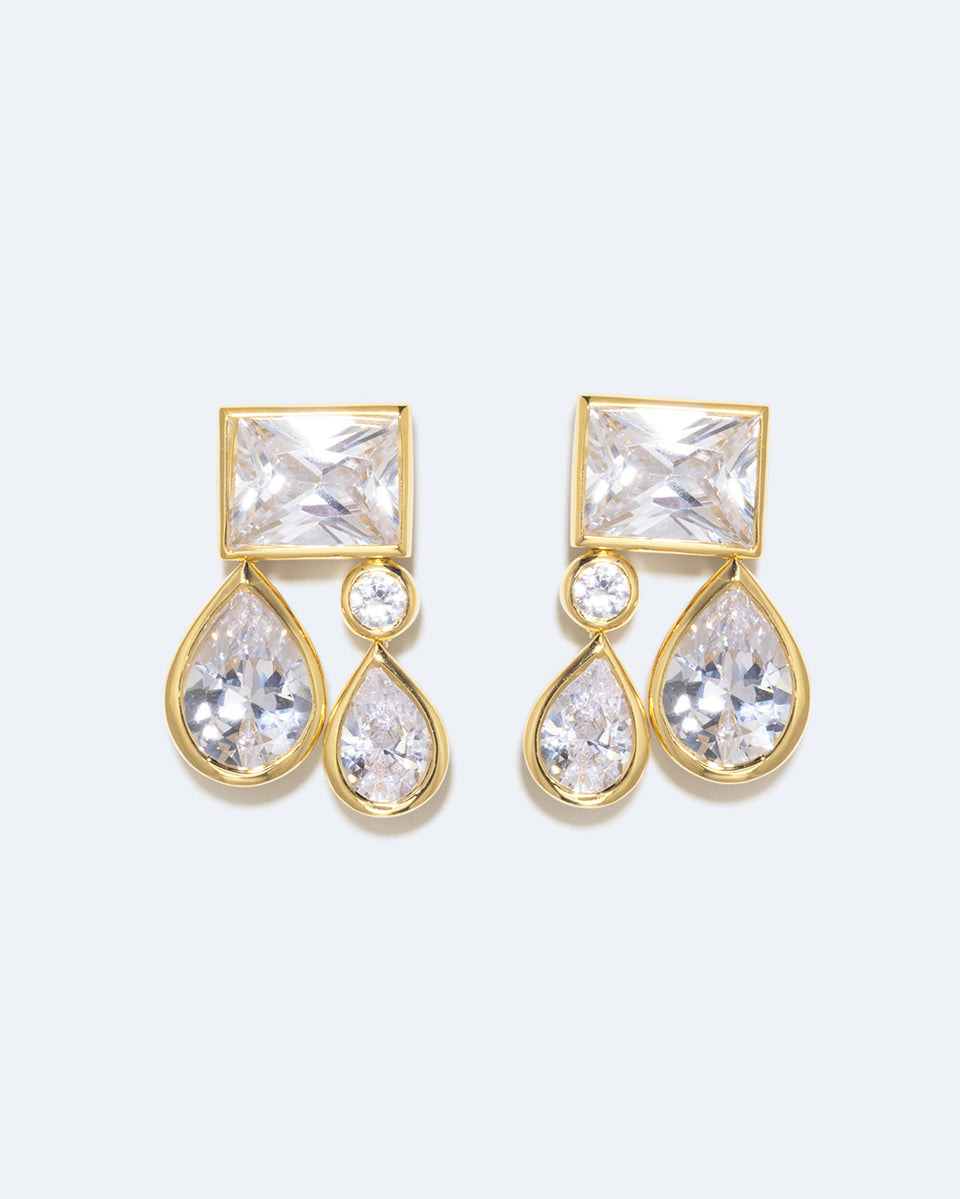 A Reasonable Amount of Chaos - Zirconia and Recycled Gold Vermeil Earrings