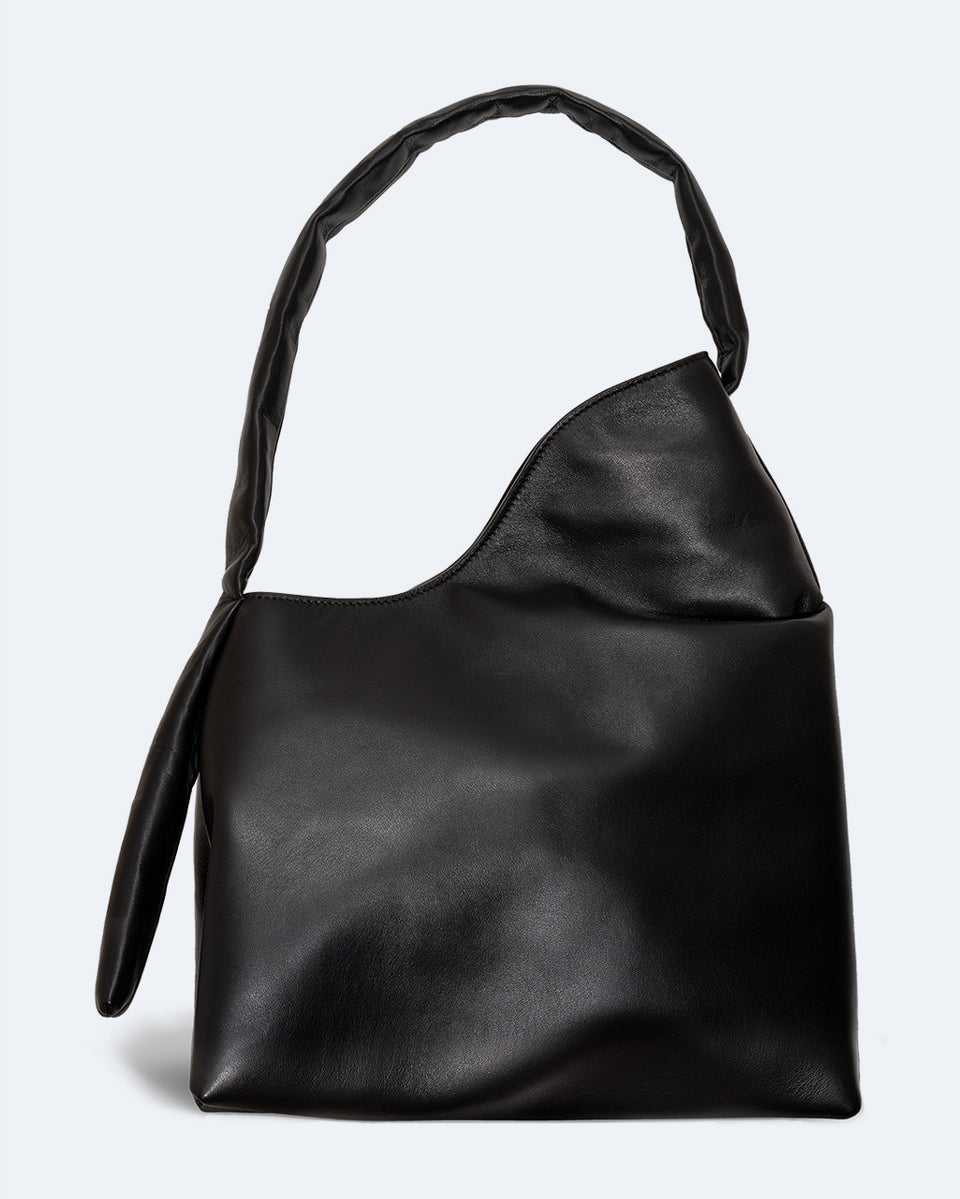The Tuck - Black Deadstock Leather Shoulder Bag