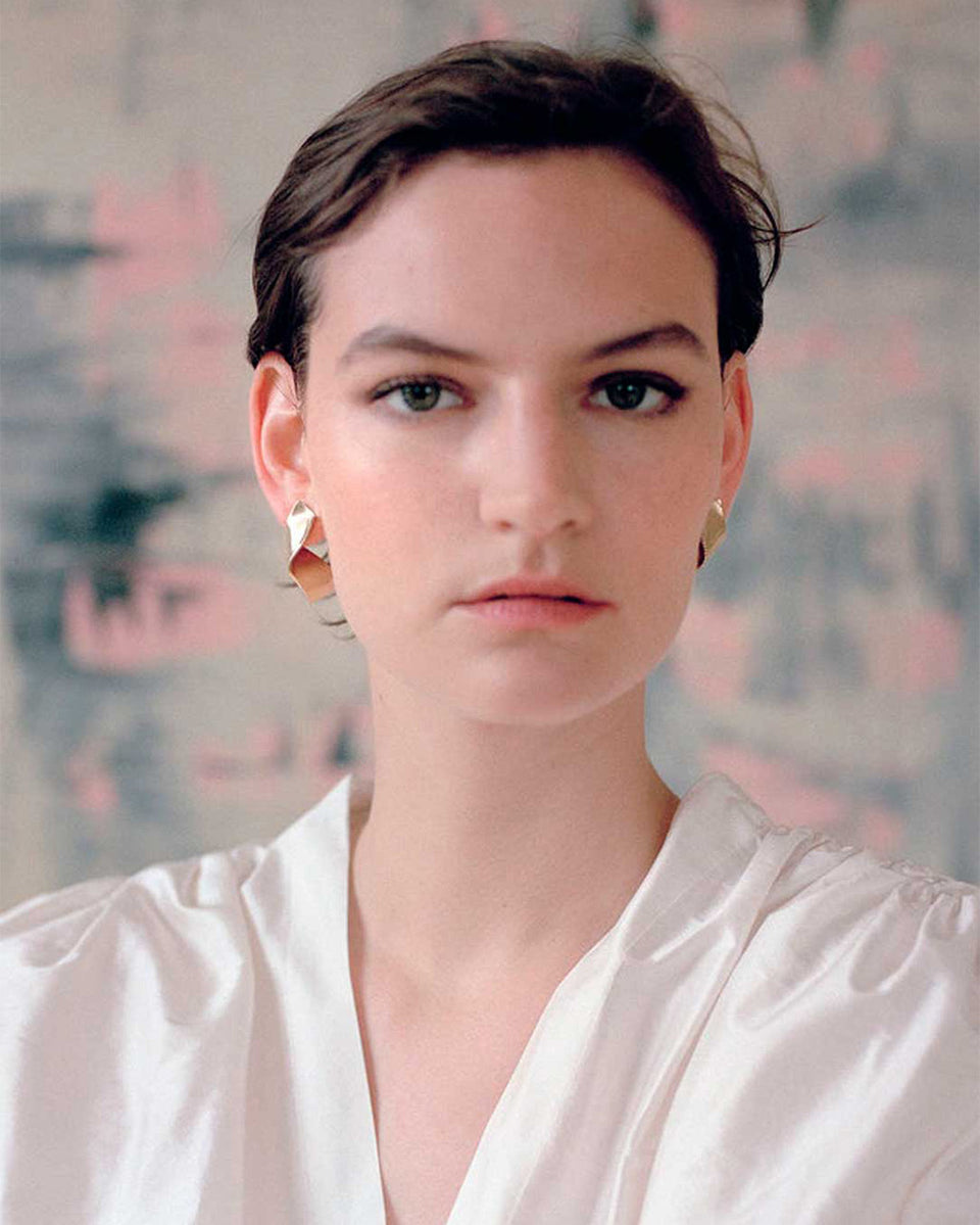Souvenirs d'eau - Boucles d'oreilles en or jaune 18 carats et diamants