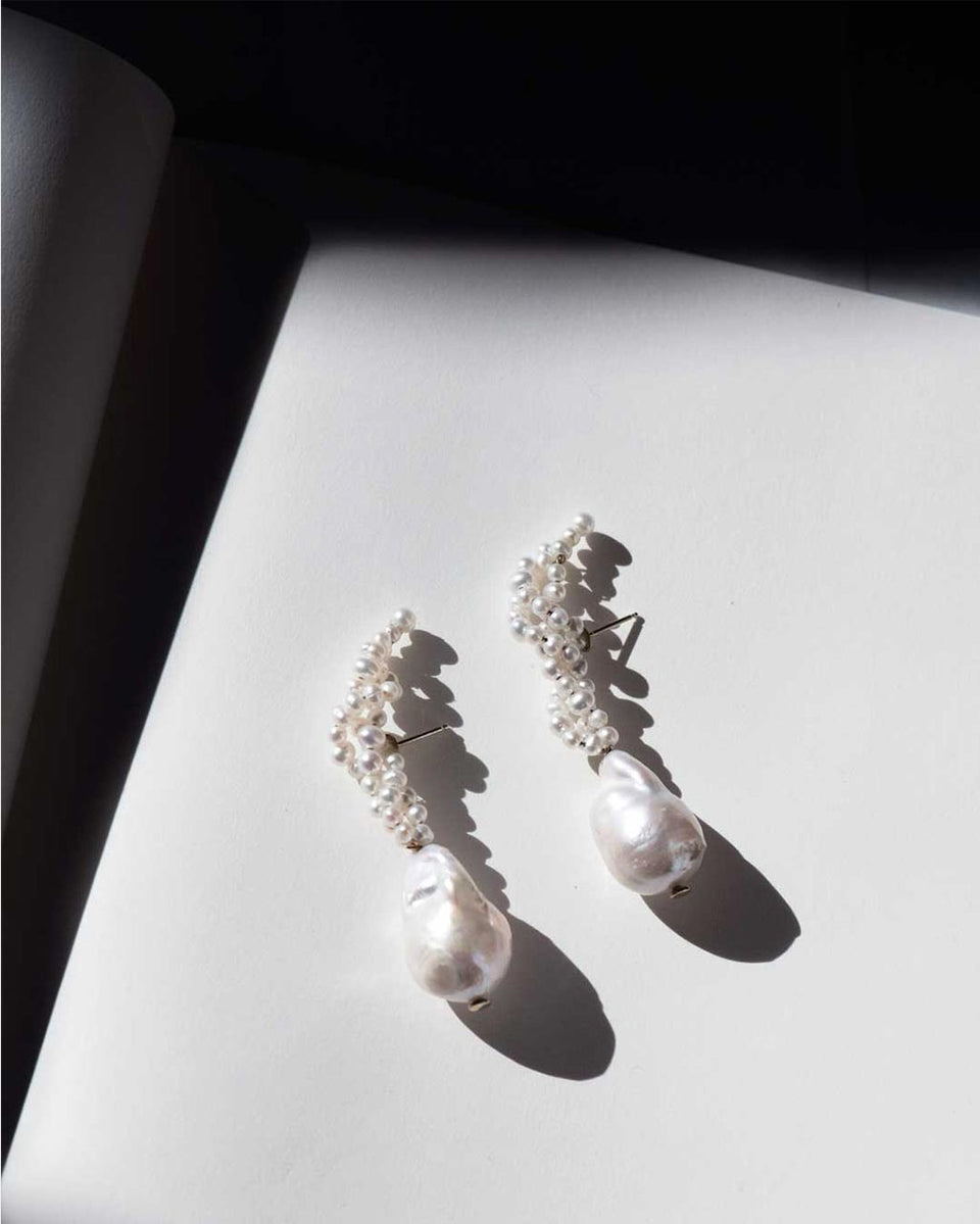 Gotcha  - Pearl and Recycled Gold Vermeil Earrings