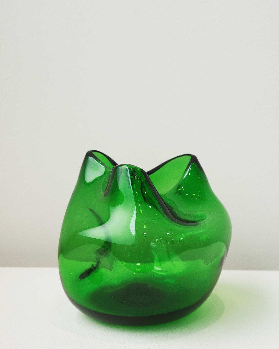 The Bubble to End all Bubbles - Recycled Glass Vase in Green