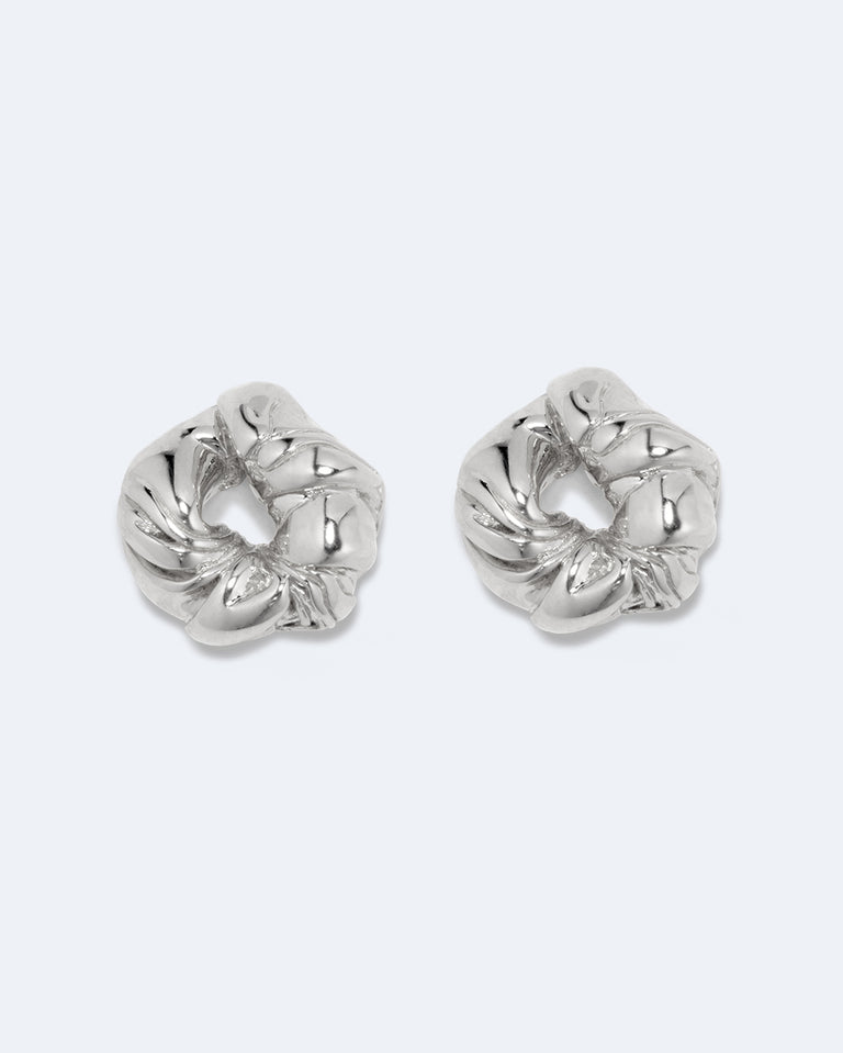 Les choses reprennent leur place quand elles s'effondrent - Boucles d'oreilles en argent recyclé