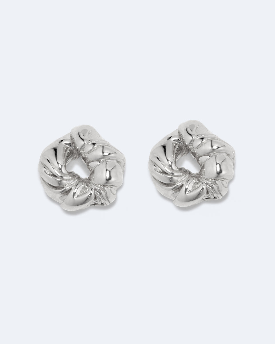Les choses reprennent leur place quand elles s'effondrent - Boucles d'oreilles en argent recyclé