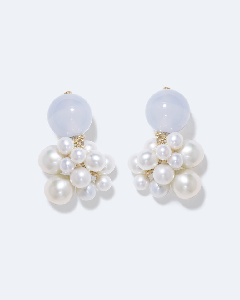Jusqu'à ce que les étoiles pâlissent - Boucles d'oreilles en perles et vermeil d'or recyclé