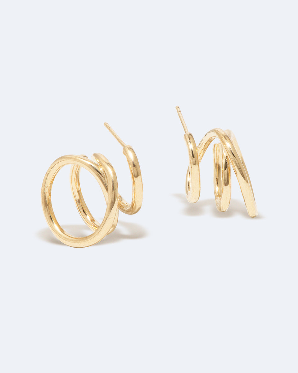 Flow - Boucles d'oreilles en vermeil d'or recyclé