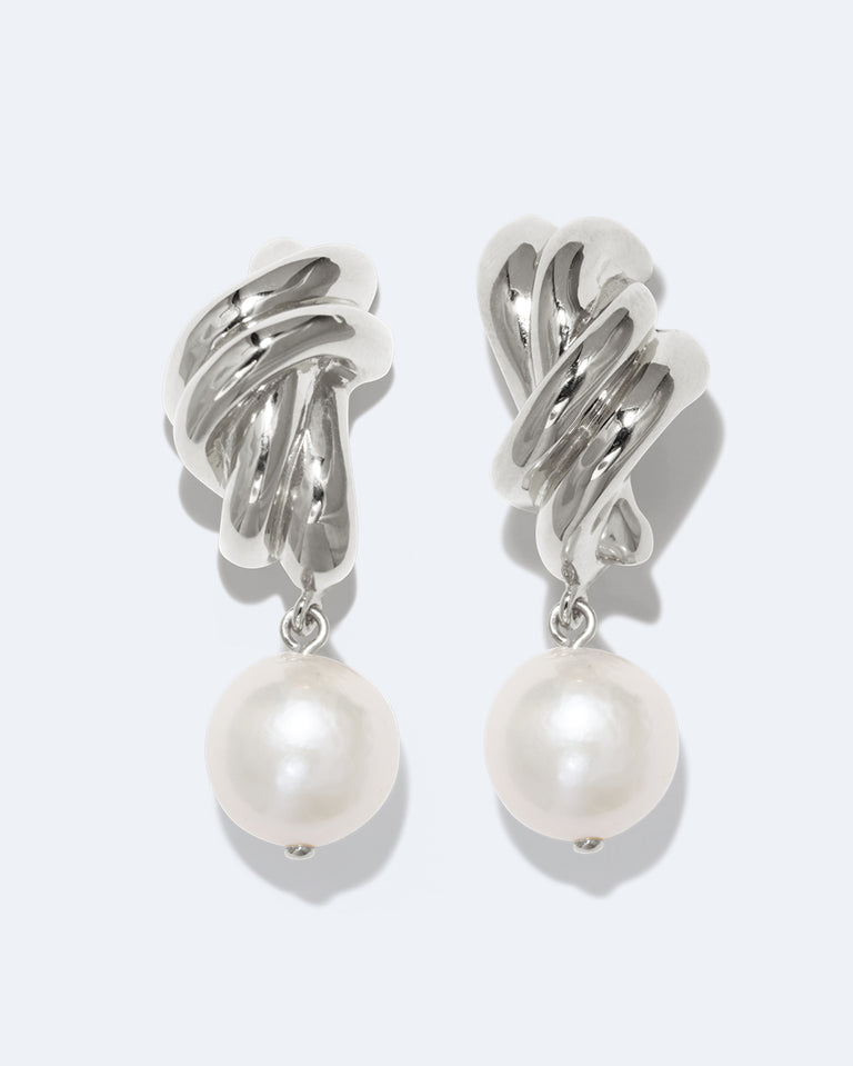 R2199 - Boucles d'oreilles perle et argent recyclé