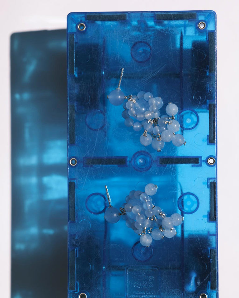 The Aftertaste of a Dream - Blue Quartz and Recycled Silver Earrings