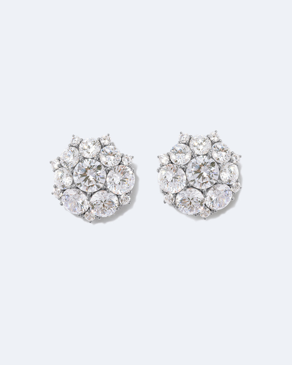 The Many‐Headed Hydra - Zirconia and Recycled Silver Earrings