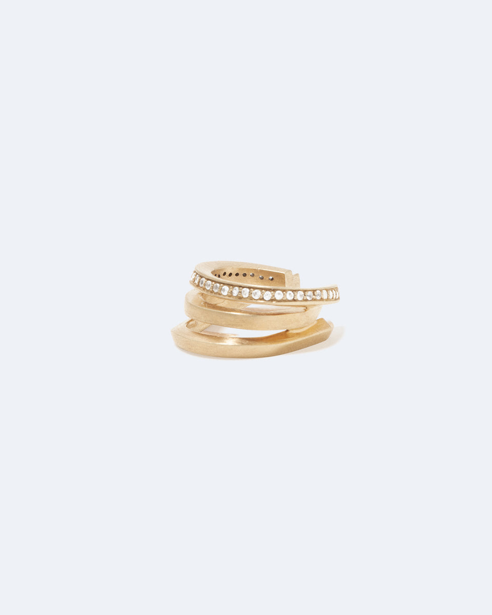 We Dare You to Trespass - White Topaz and Gold Vermeil Ear Cuff