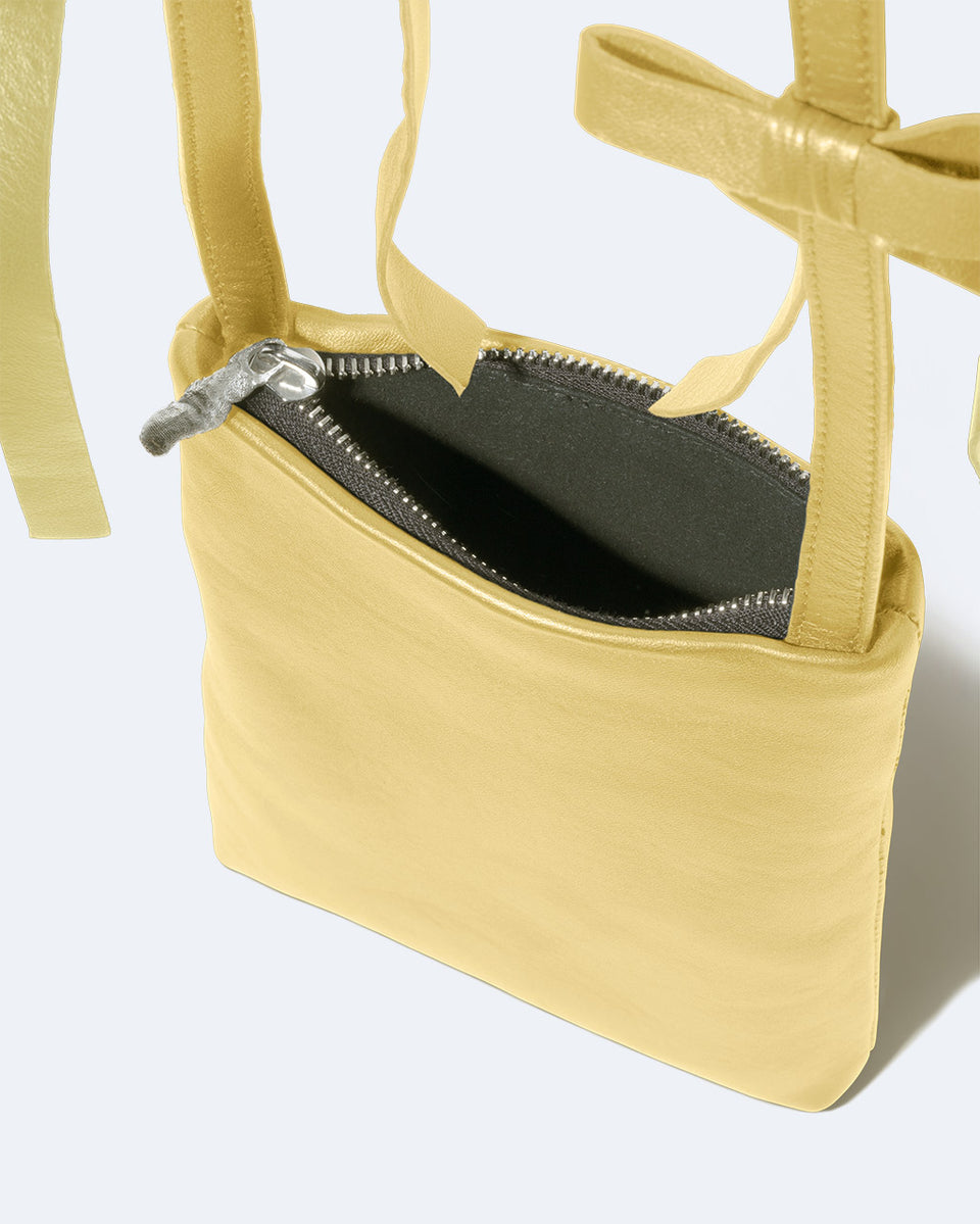 Le sac bandoulière The Bows - Jaune avec nœuds