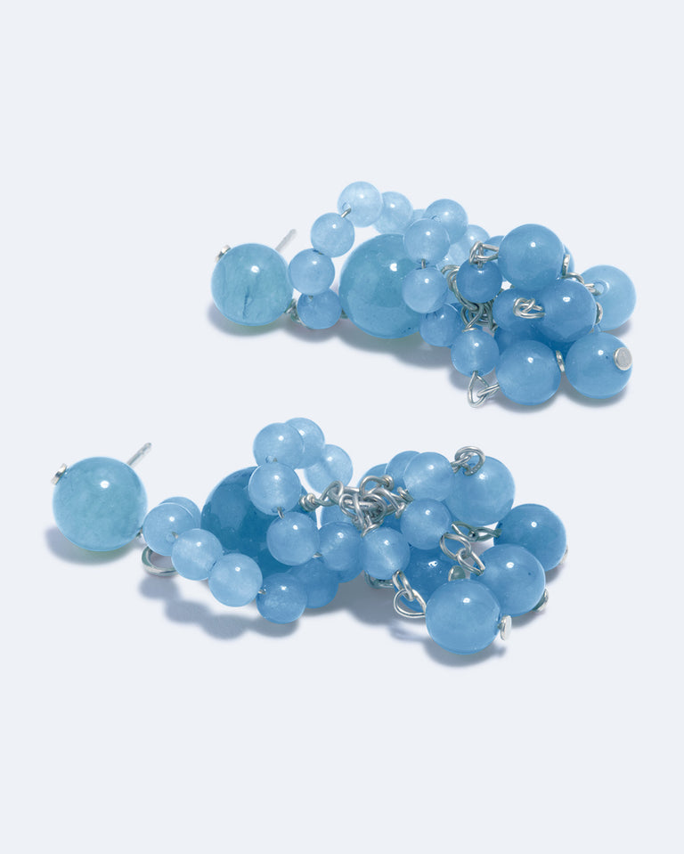 The Aftertaste of a Dream - Blue Quartz and Recycled Silver Earrings