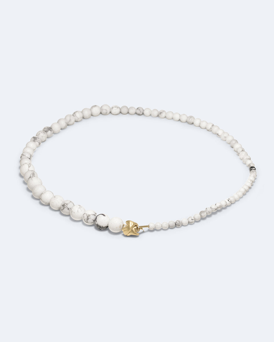 Tidelands - Collier en Howlite Blanche et Vermeil Recyclé