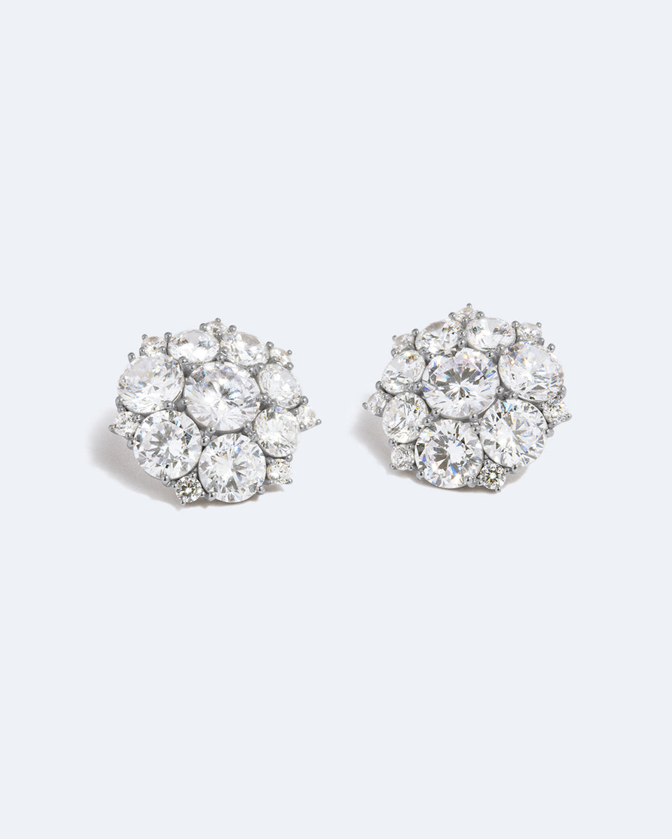 The Many‐Headed Hydra - Zirconia and Recycled Silver Earrings