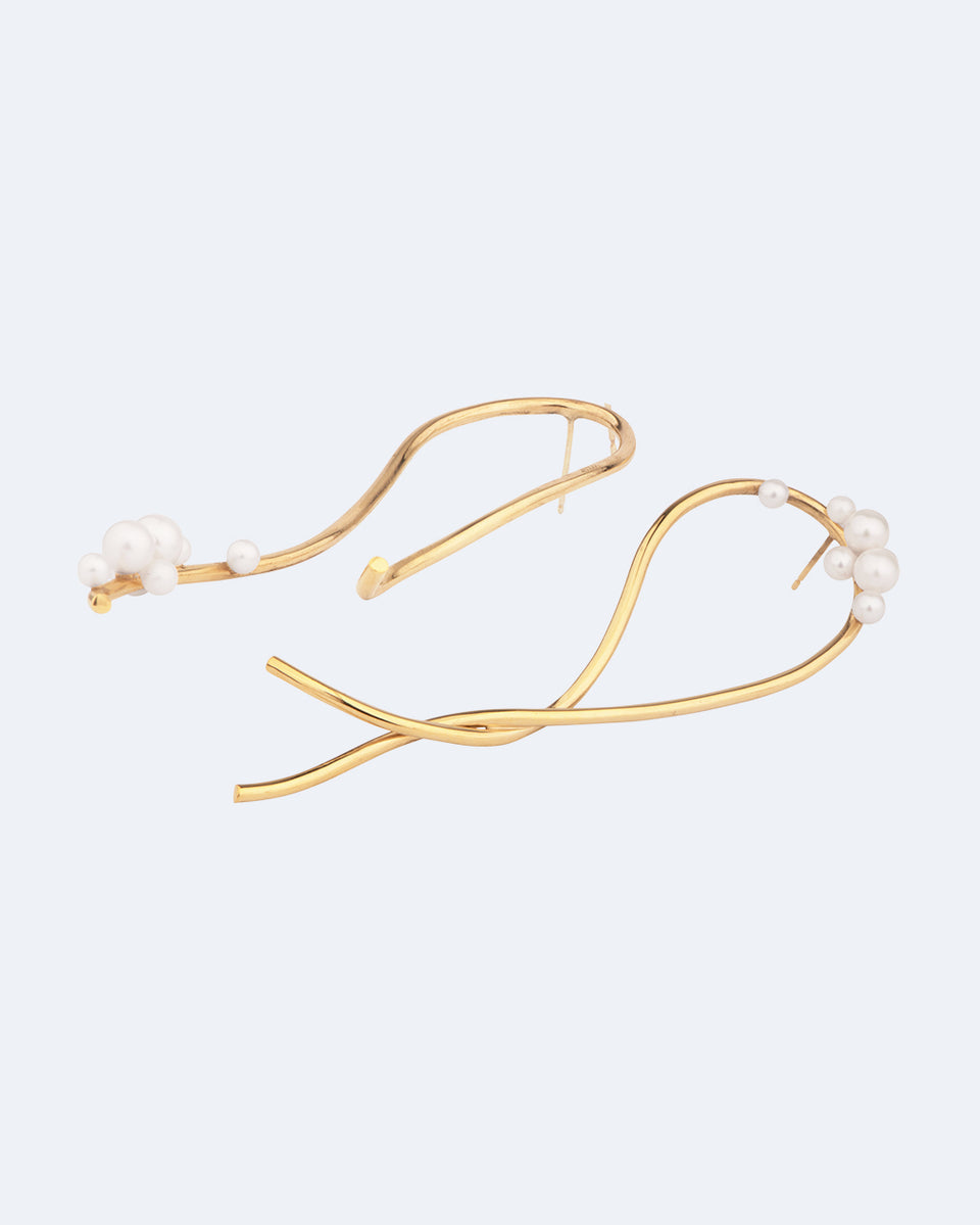 Wild Relatives - Pearl and Gold Vermeil Earrings