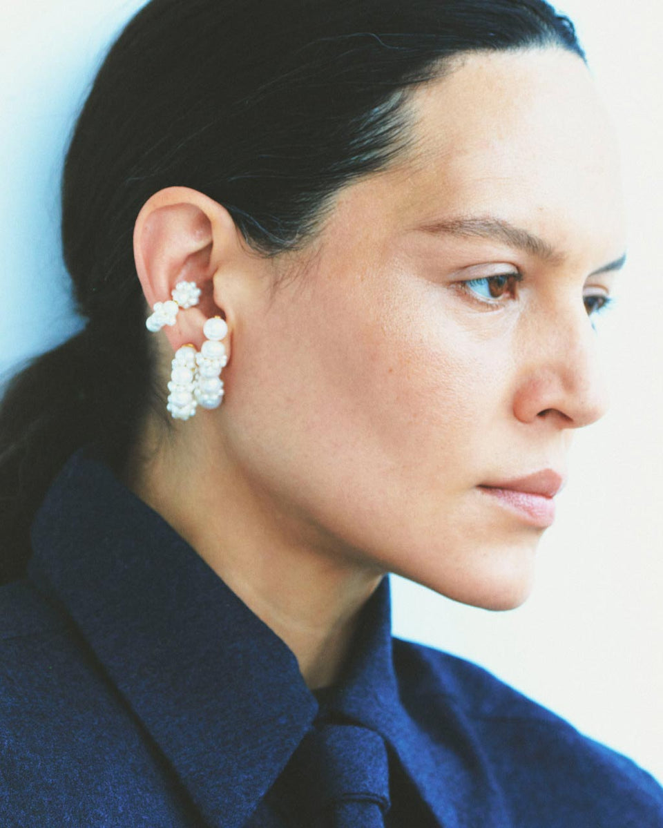 P251 - Grimpants d'oreilles Perle et Vermeil en Or Recyclé