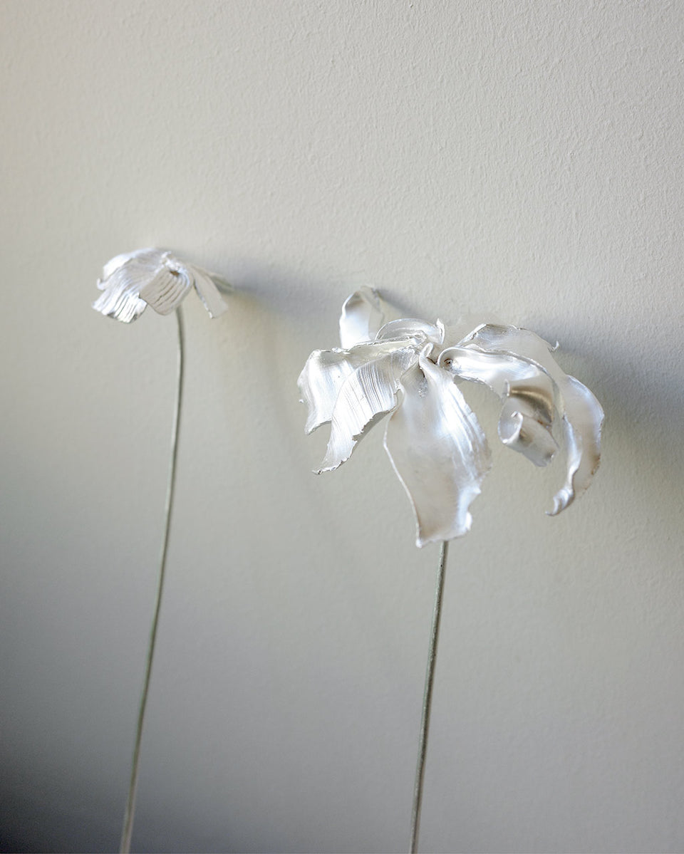 L65 - Set of 3 Flower Ornament in Silver