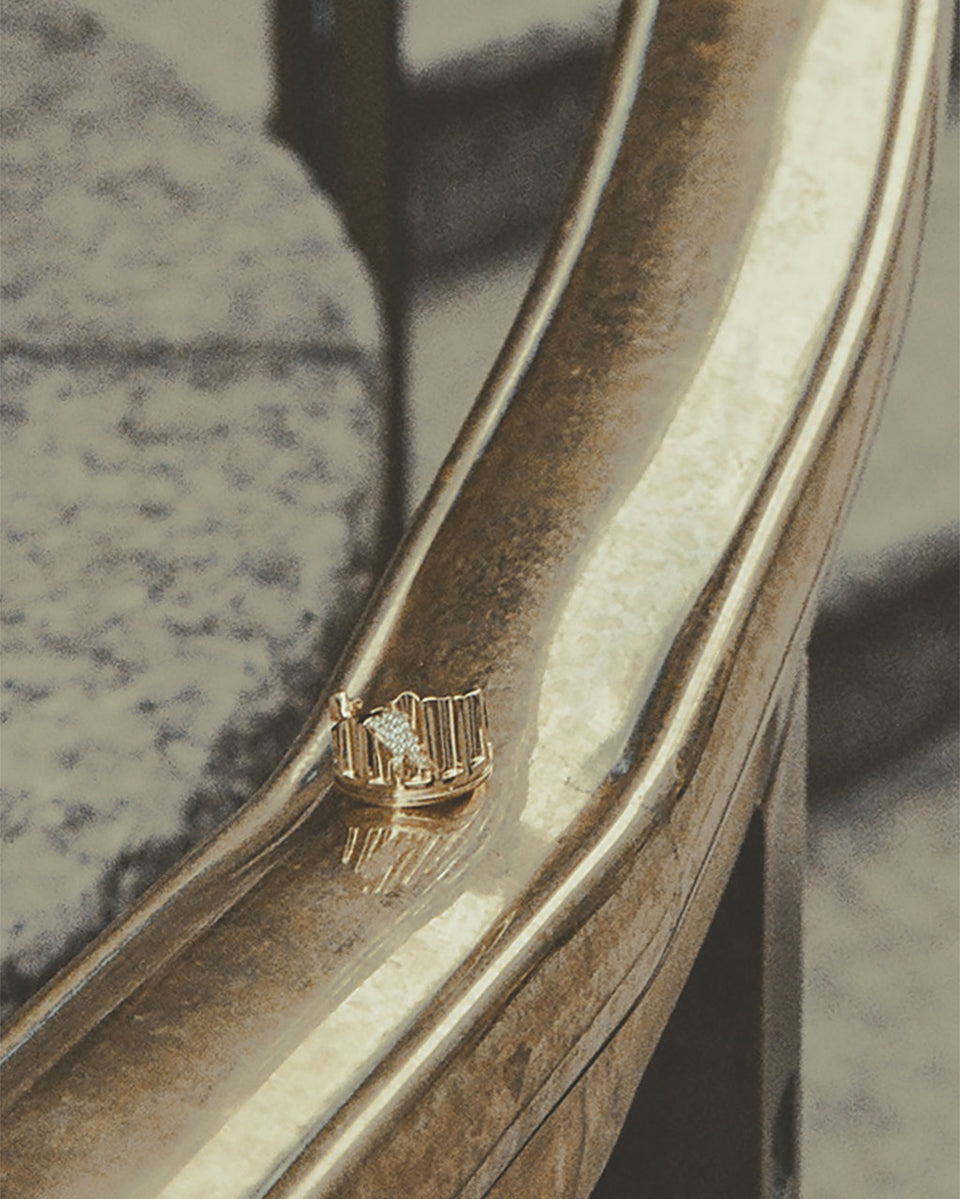 Colonne - Bague en or jaune 18 carats et diamants de 0,136 carat
