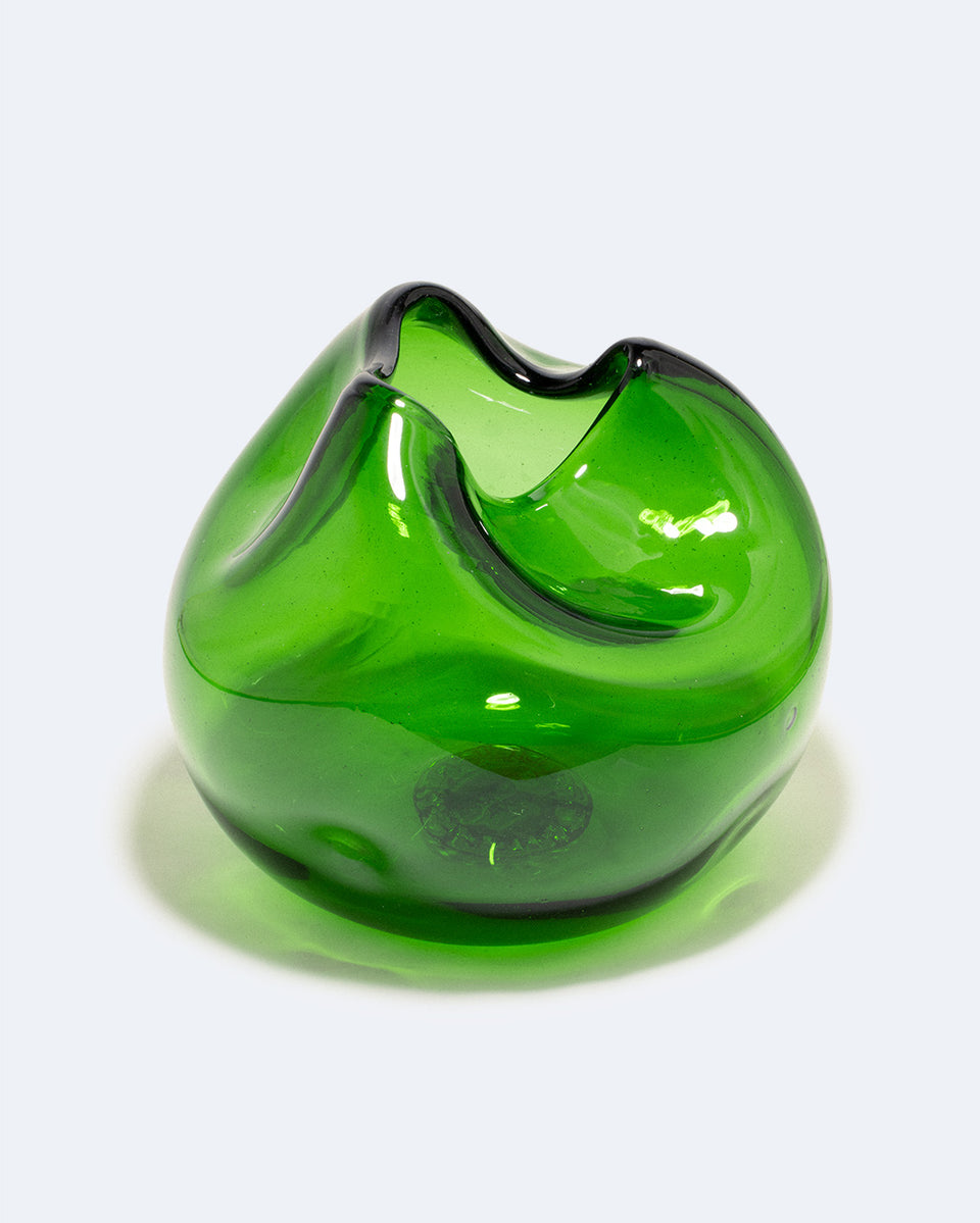 The Bubble to End all Bubbles - Recycled Glass Vase in Green