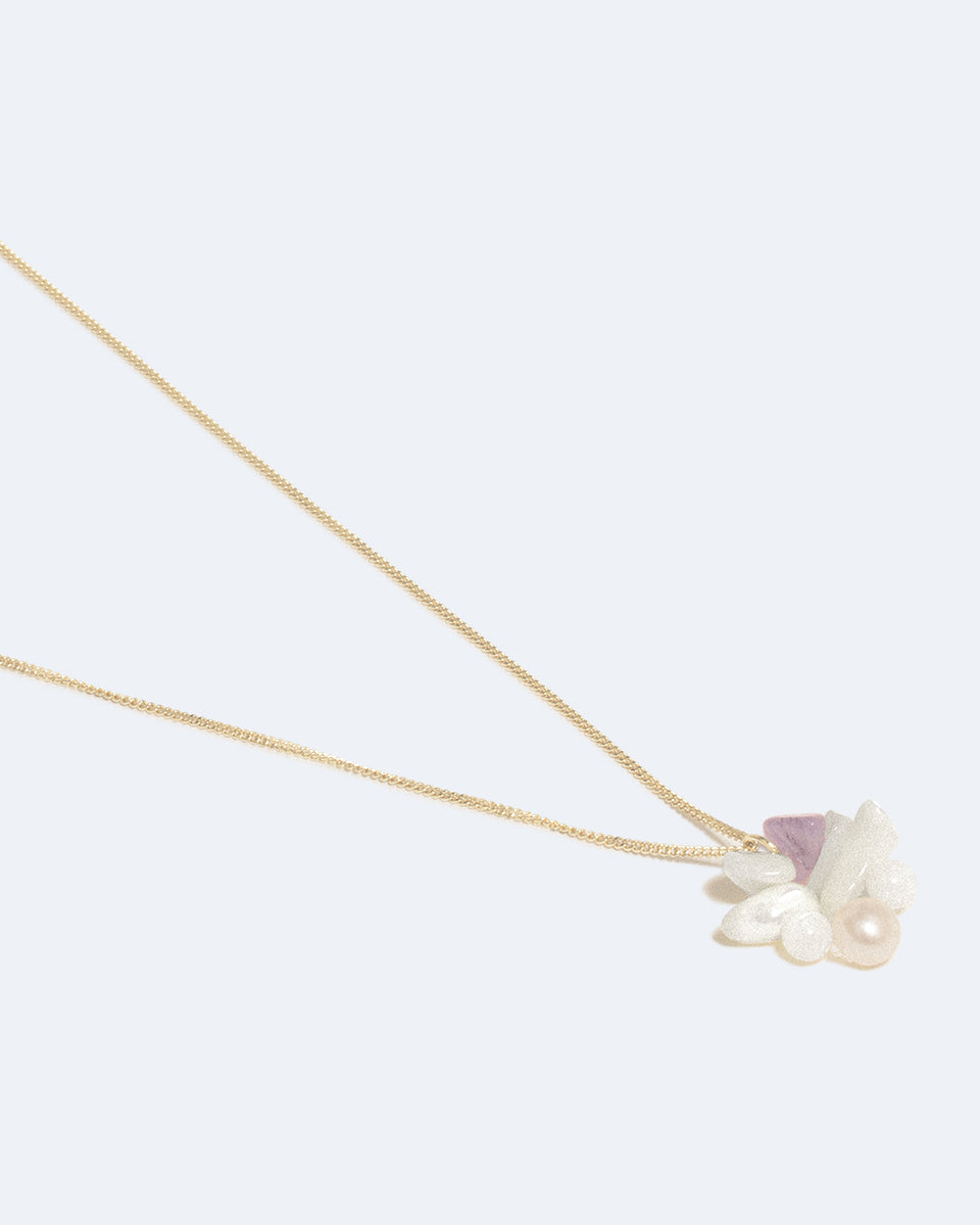 Unnecessary Drama? - Pearl, Mother of Pearl and Amethyst Bead Gold Vermeil Pendant