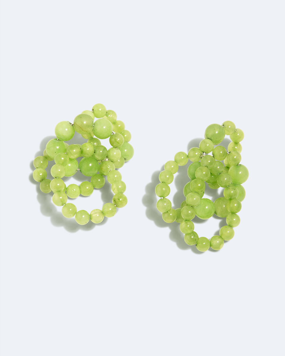 Iceberg - Green Calcite and Recycled Silver Earrings