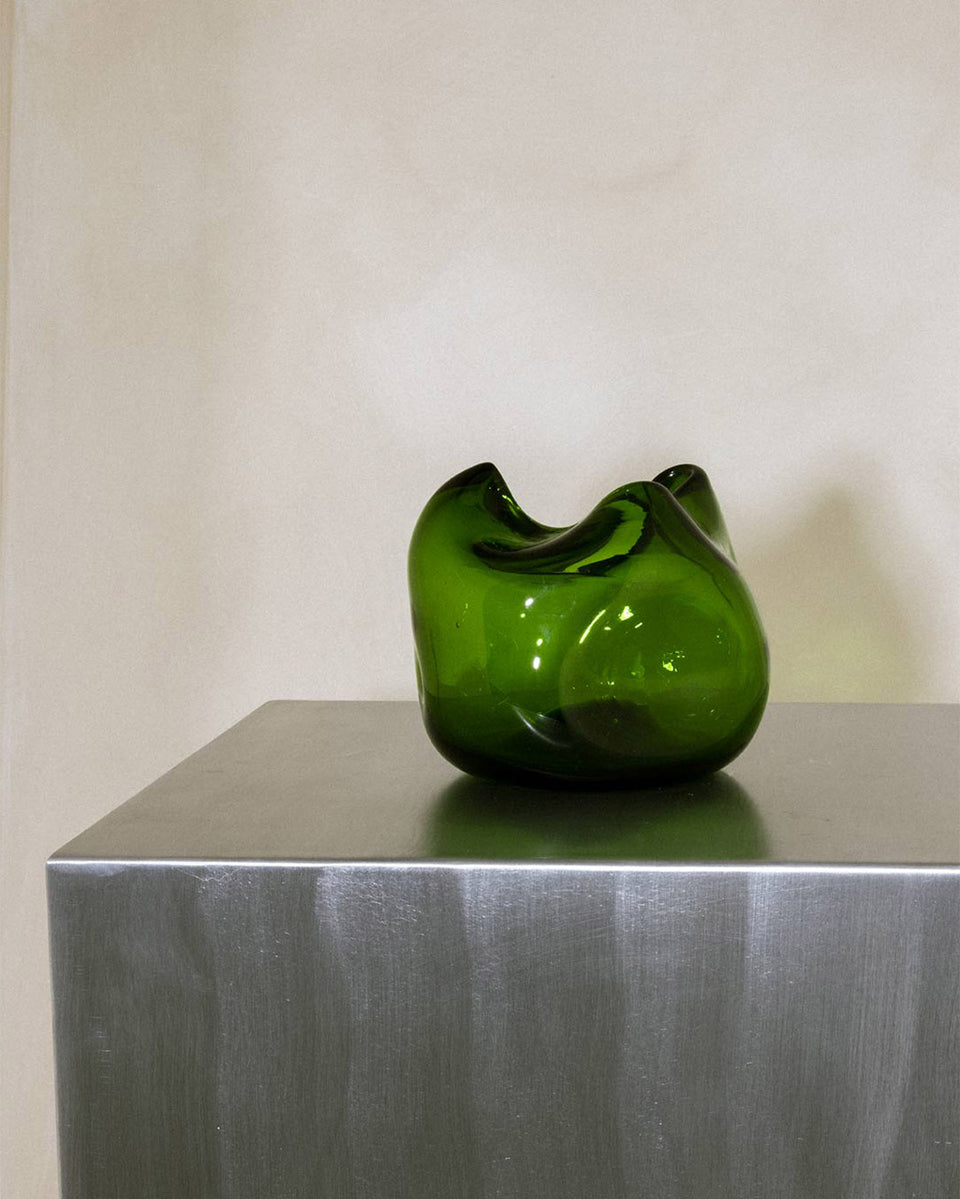 The Bubble to End all Bubbles - Recycled Glass Vase in Green
