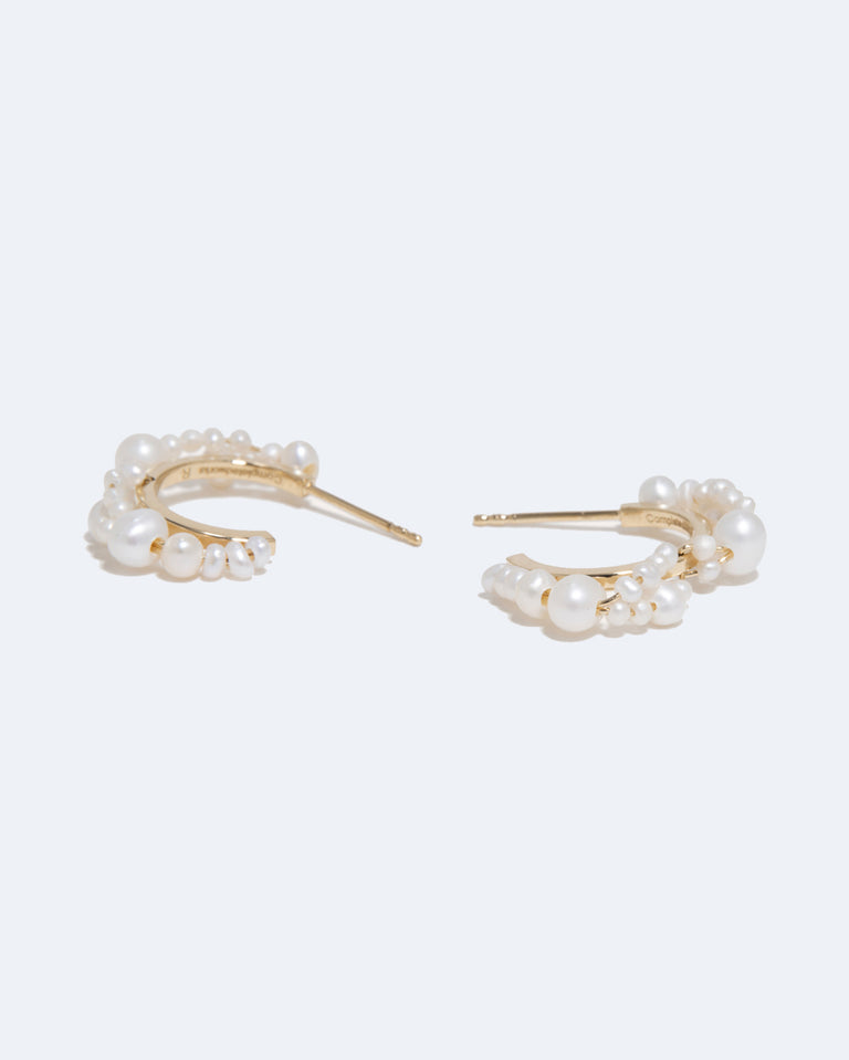 Stratus - Boucles d'oreilles perle et vermeil