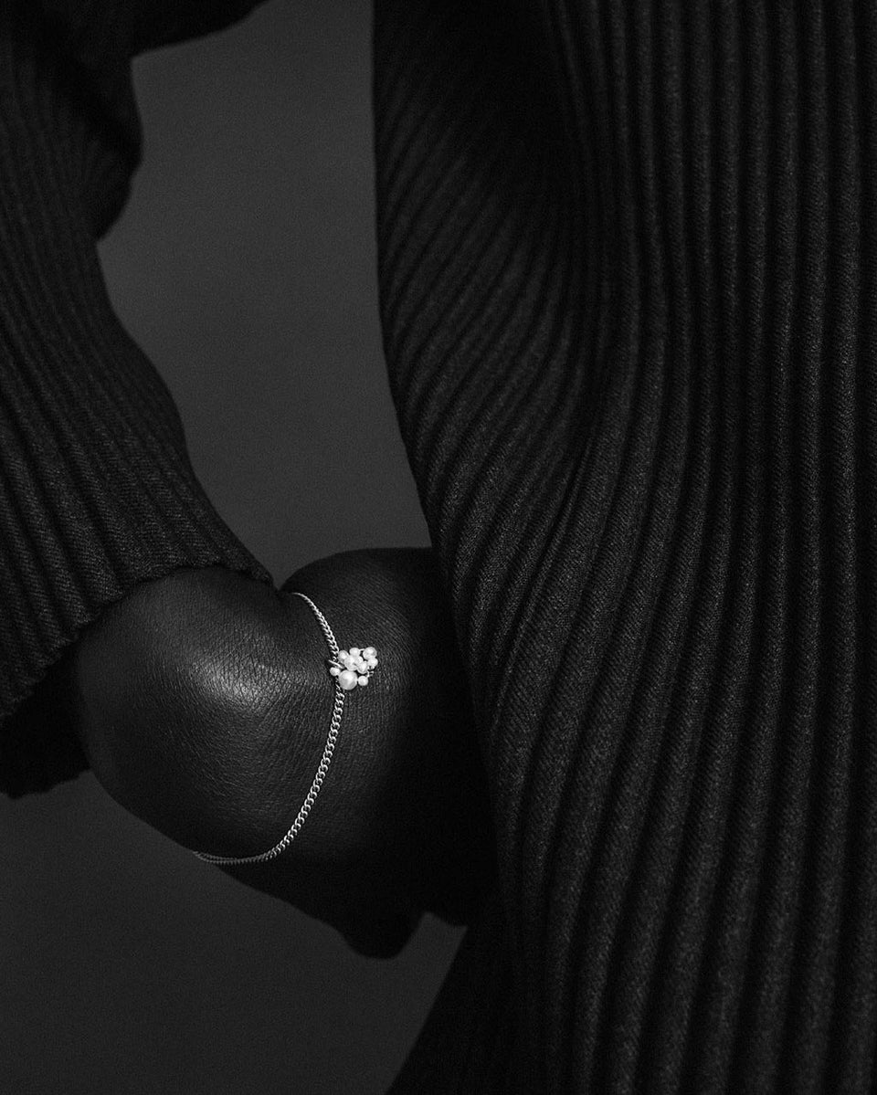 The Beachcomber - Pearl and Recycled Silver Bracelet