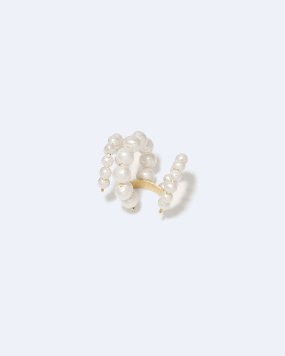 Emergence - Manchette d'oreille en vermeil perle et or