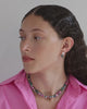 H93 - Boucles d'oreilles en résine verte et argent recyclé