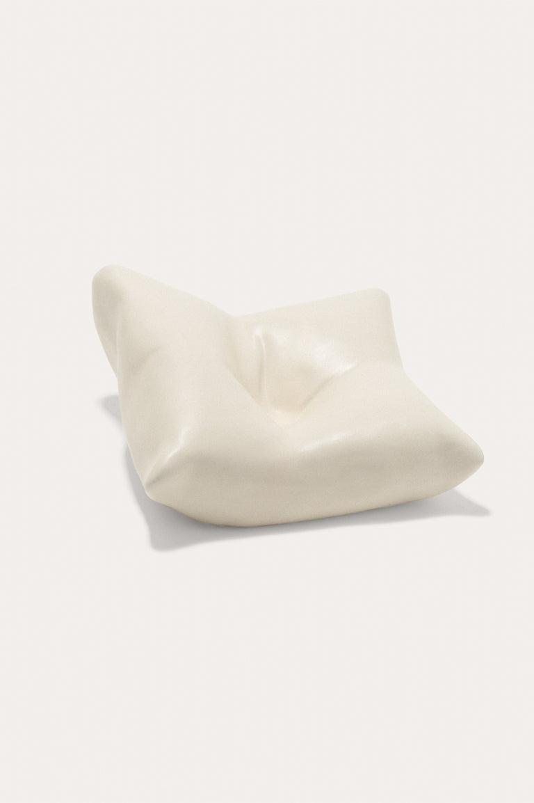 Bumped II - Ceramic Cushion in Matte White