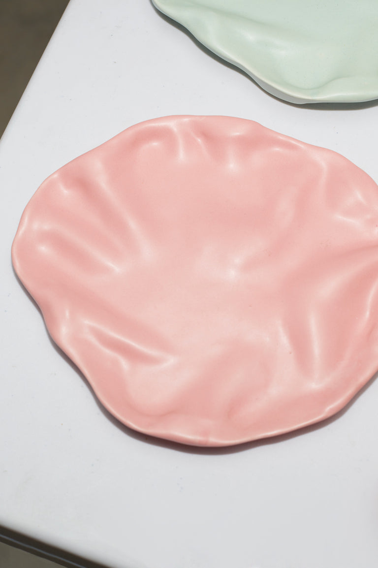 The Perfect Plate to Confound an In‐Law - Set of 3 Medium Plates in Matte Pink