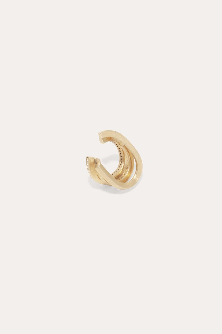 Nous vous défions d'y succomber - Manchette d'oreille en topaze blanche et vermeil