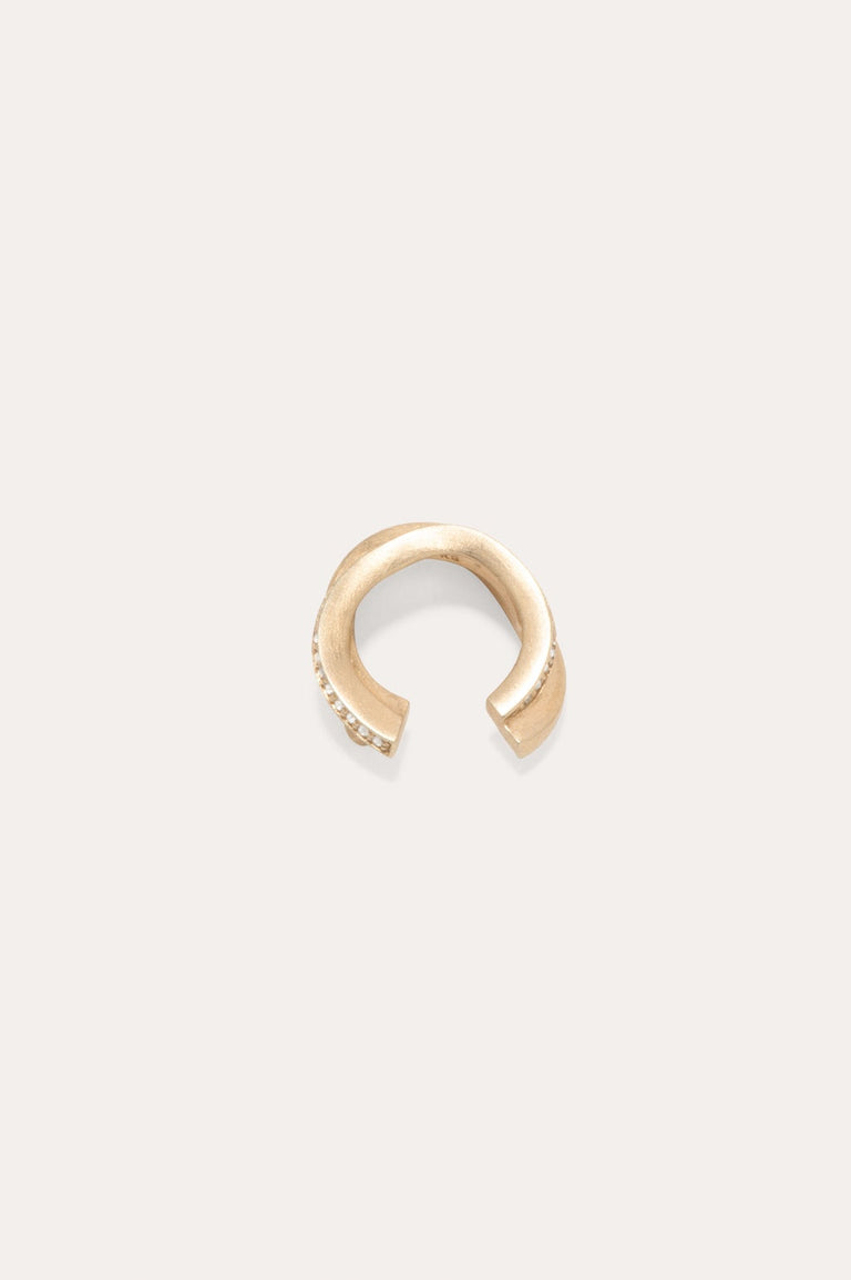 Nous vous défions d'y succomber - Manchette d'oreille en topaze blanche et vermeil