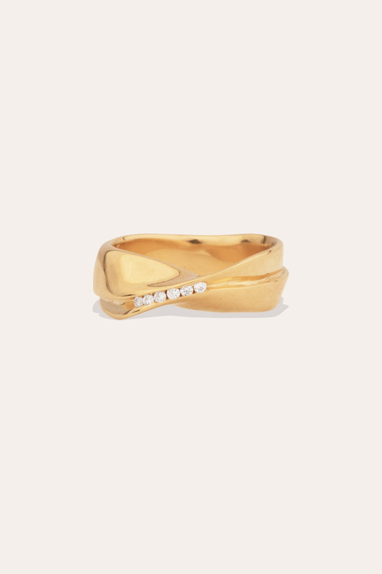 Surrounded Islands - 18ct Yellow Gold and Diamond Ring | Completedworks
