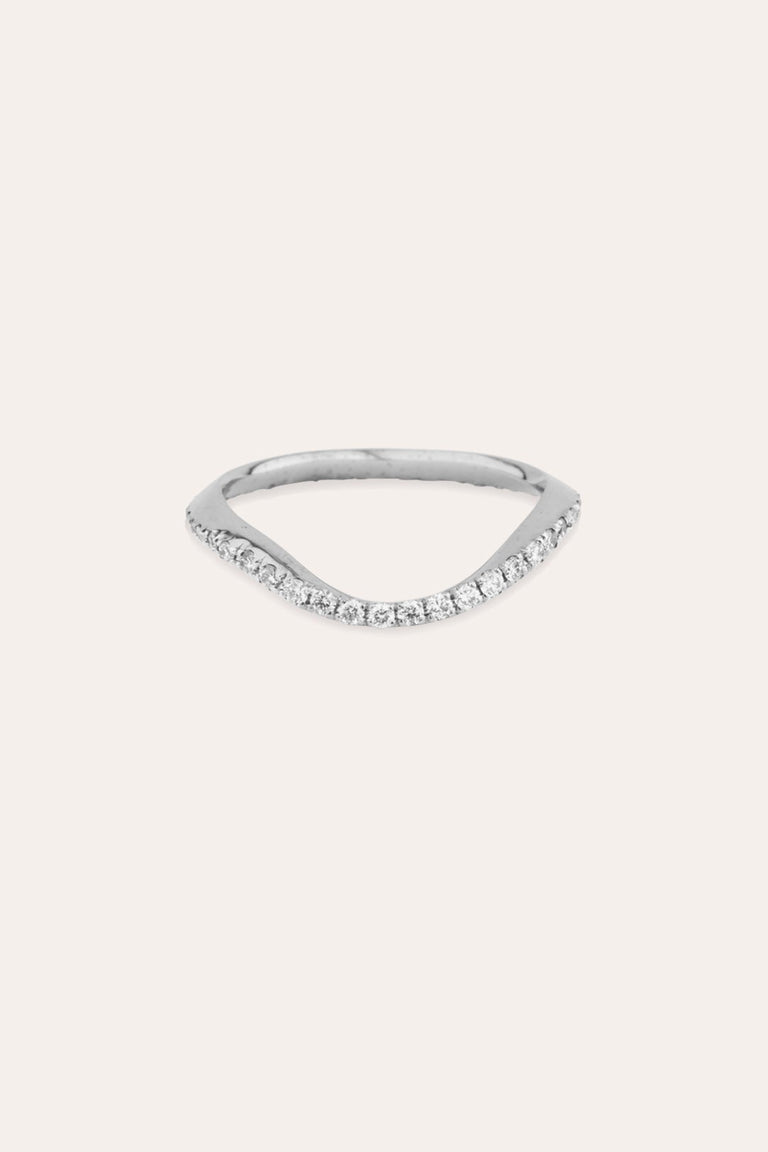 Wild Waves - 18 Carat White Gold and Diamond Ring