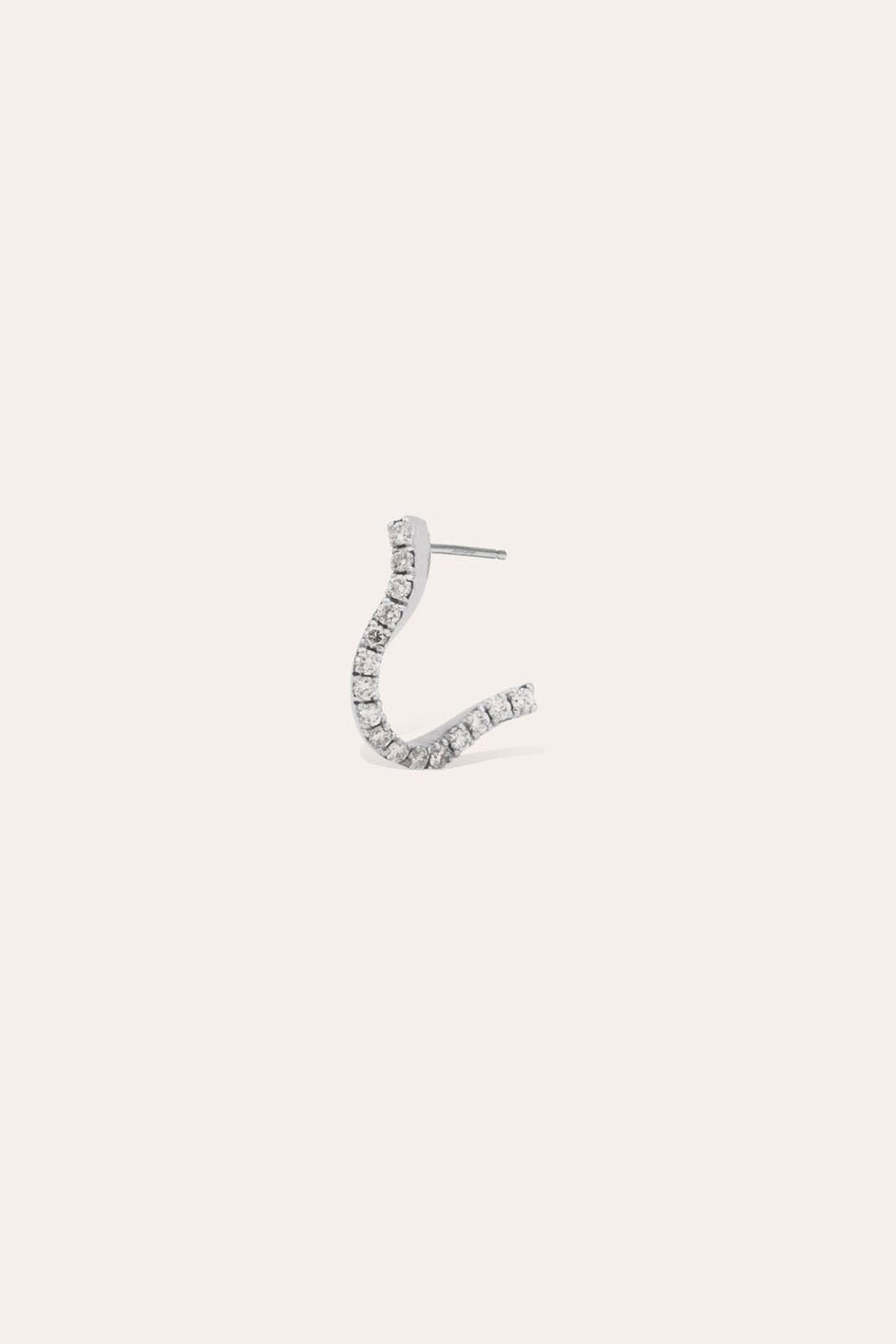 Crush Water 18 Carat White Gold Diamond Single Earring