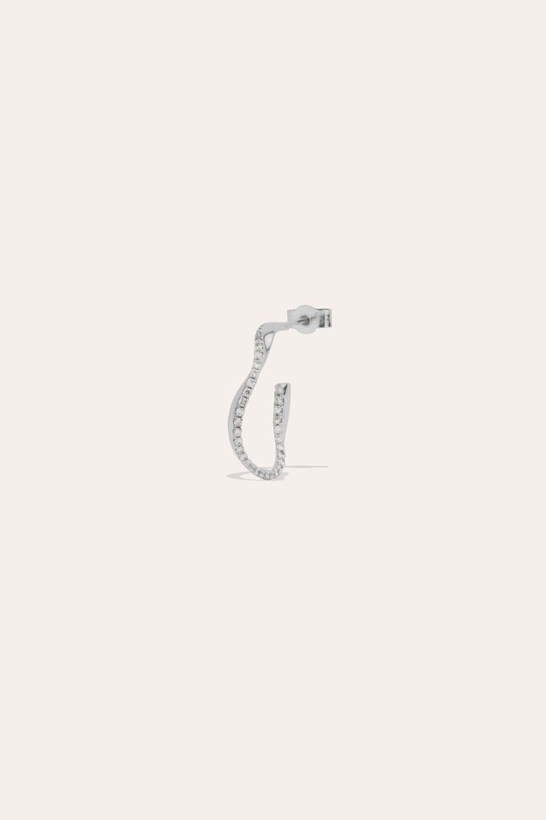 Elegy for W.W. - 18 Carat White Gold and Diamond Single Earring