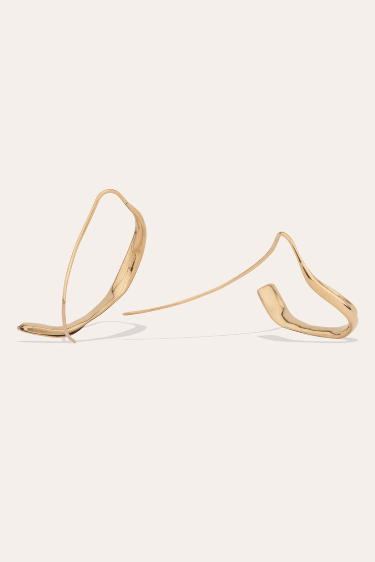 Un coup de vent soudain - Boucles d'oreilles en or jaune 18 carats et diamants