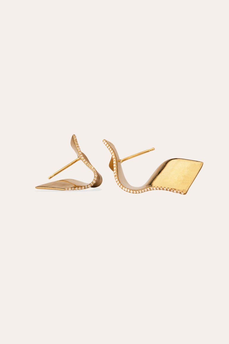 Memories of Water - 18 Carat Yellow Gold and Diamond Earrings