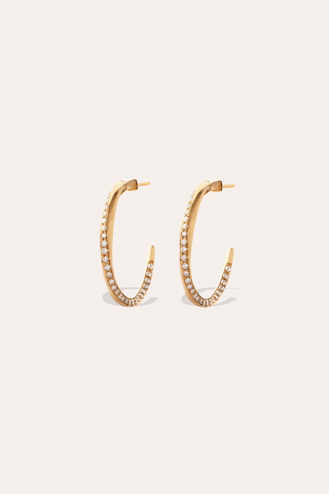 Phases Moon 18 Carat Yellow Gold Diamond Hoop Earrings