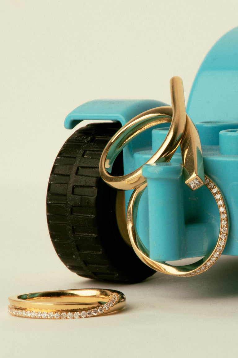 Les phases de la Lune - Bague en or jaune 18 carats et diamants