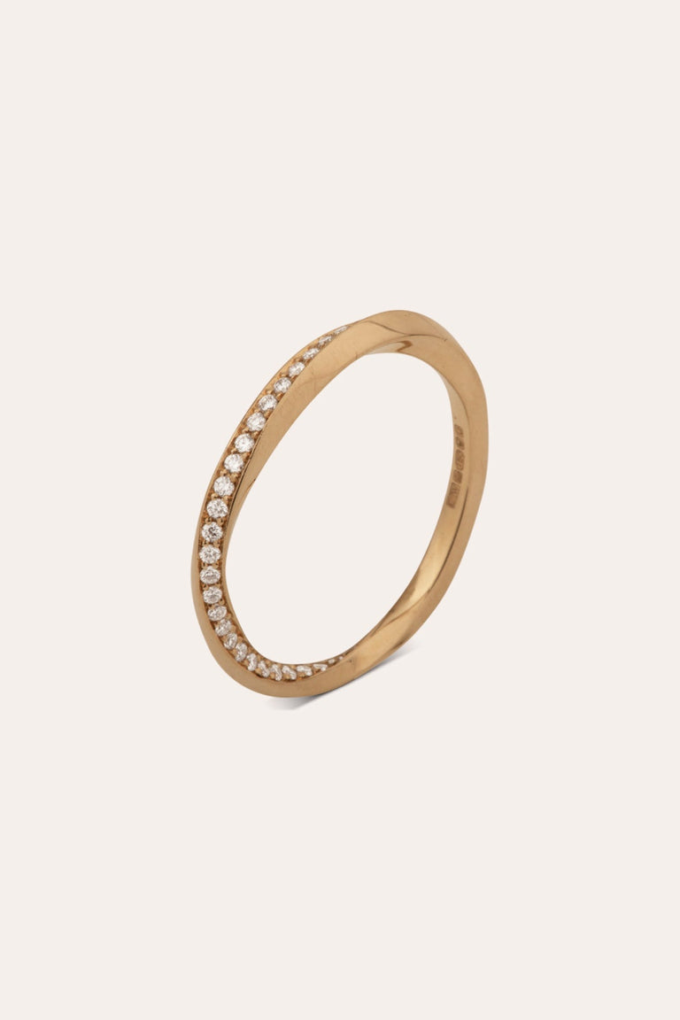 Les phases de la Lune - Bague en or jaune 18 carats et diamants