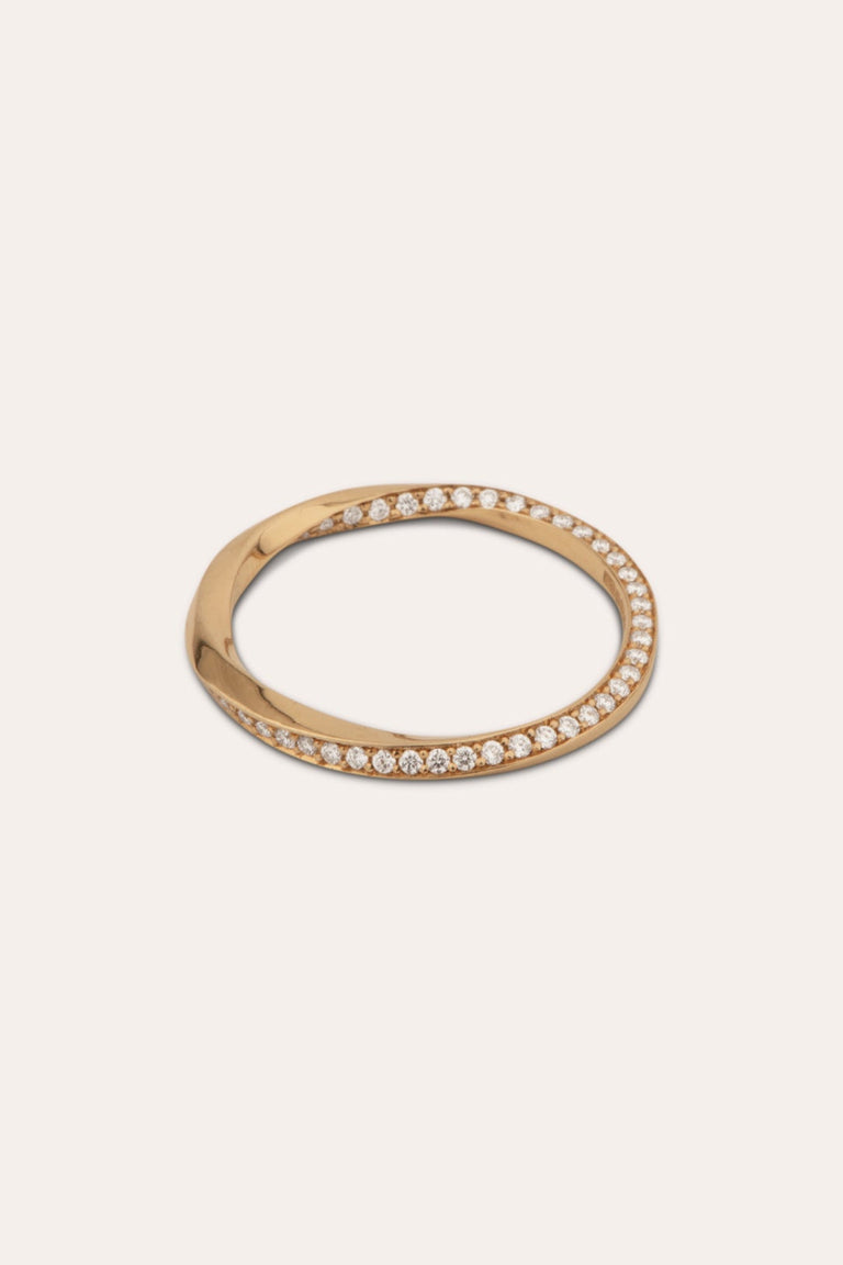 Les phases de la Lune - Bague en or jaune 18 carats et diamants