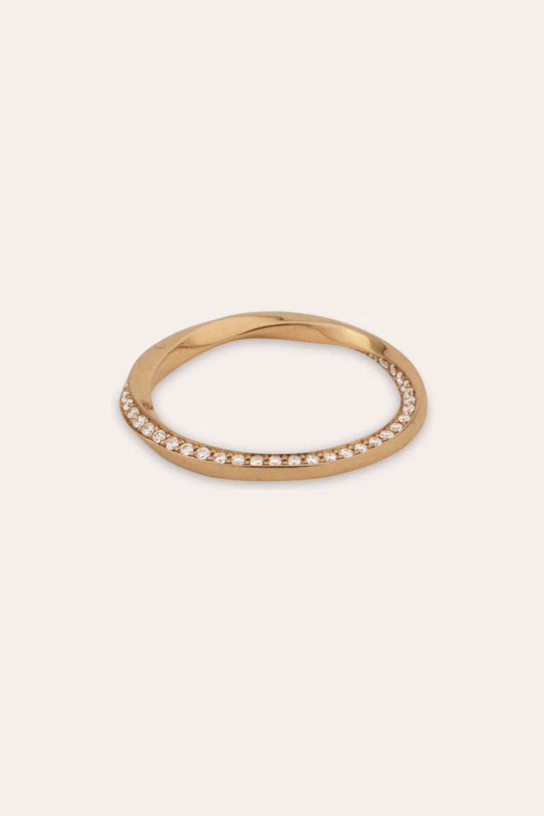 Les phases de la Lune - Bague en or jaune 18 carats et diamants
