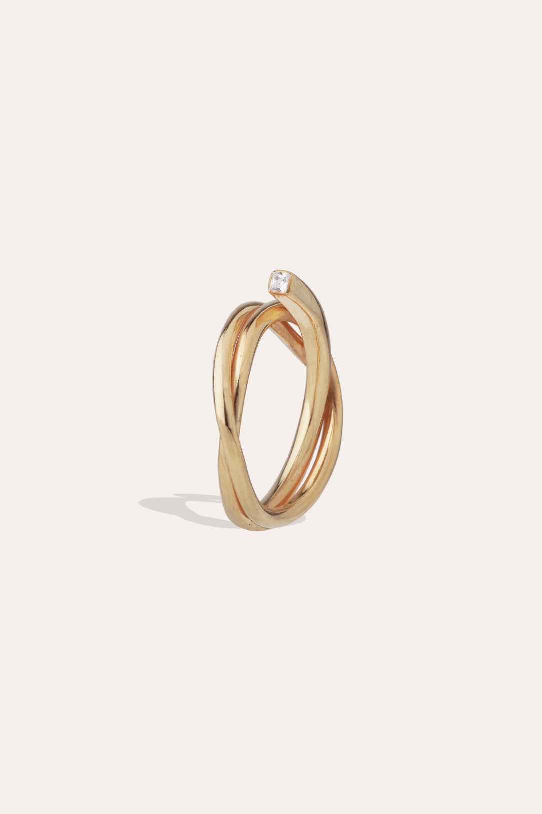 Archaeology Industrial Age 18 Carat Yellow Gold Diamond Ring